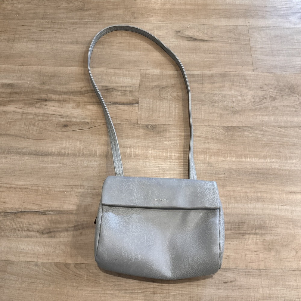 Matt & Nat Blinkin Crossbody Purse Vegan‎ Leather Gravel Gray
